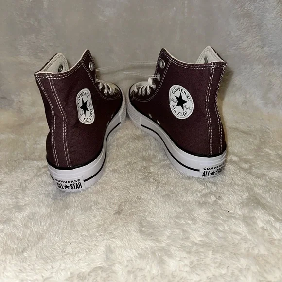 Converse High Top Platform Sneakers - Mauve & White - Picture 5 of 12